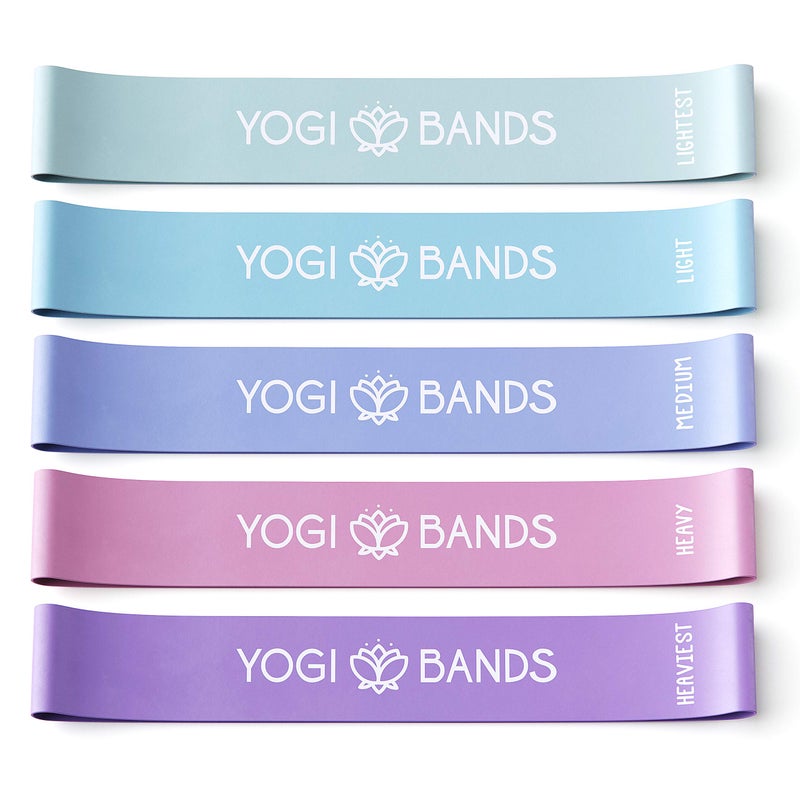 Yogi Bands XNM Creations Yogi Bands - Loop Resistance Bands for Working Out, Fitness and Yoga Exercise â€“ Set of 5 Pastel Exercise Bands - Image 1